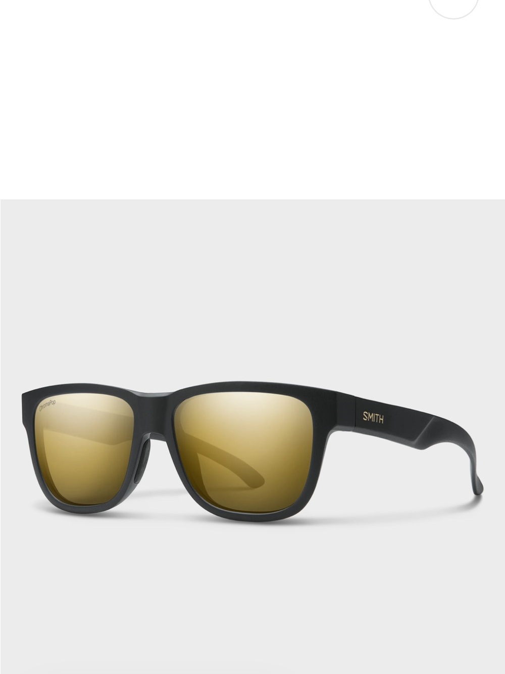 SMITH Black Frame Sunglasses with Gold Mirror Lenses